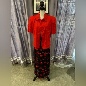 Vintage R&K Originals 2 Piece Floral Dress Set